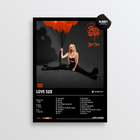 Avril Lavigne Love Sux (Deluxe) merch custom album cover poster music poster personalized gifts poster mockup poster template album posters for wall Sunny Designs Poster 