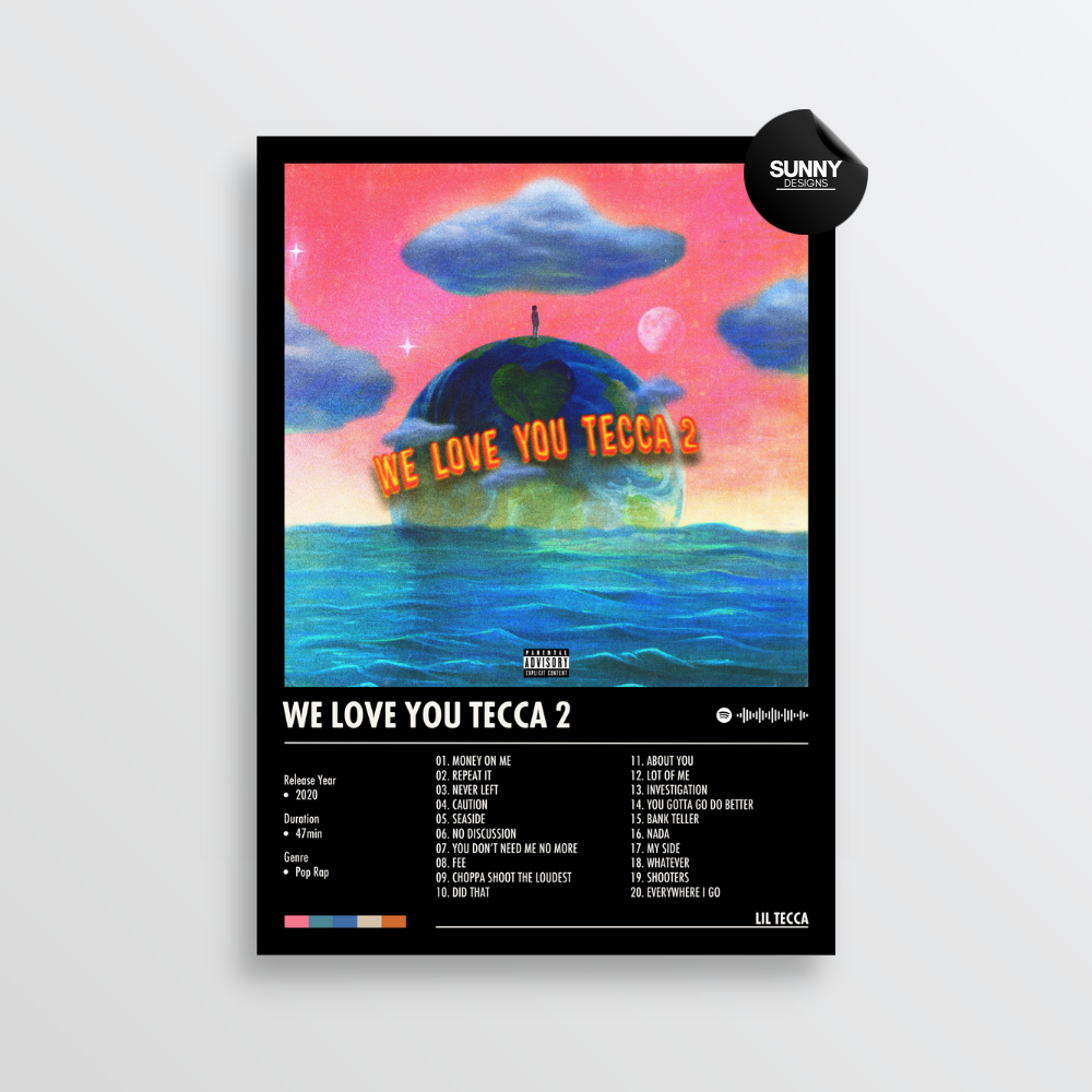 Lil Tecca We Love You Tecca 2 Album Cover Poster Sunny Designs Lil tecca we love you tecca 2 album cover poster sunny designs