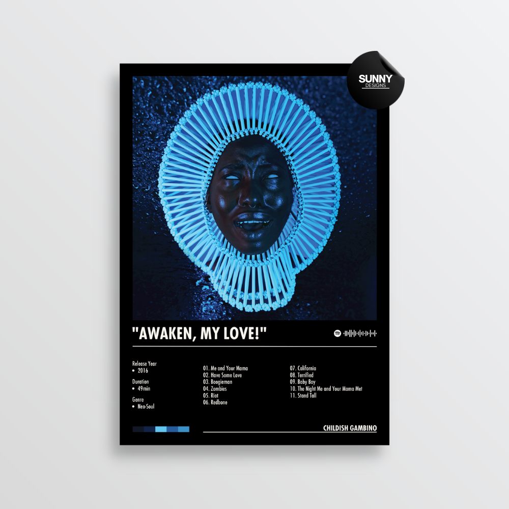 Childish Gambino Awaken, My Love! merch custom album cover poster music poster personalized gifts poster mockup poster template Sunny Designs Poster