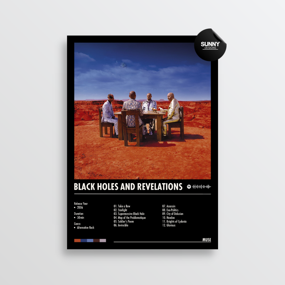 Muse Black Holes and Revelations merch custom album cover poster music poster personalized gifts poster mockup poster template album posters for wall Sunny Designs Poster 