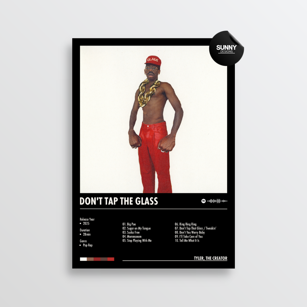 Tyler the Creator DON'T TAP THE GLASS tracklist merch custom album cover poster music poster personalized gifts poster mockup poster template album posters for wall Sunny Designs Poster 