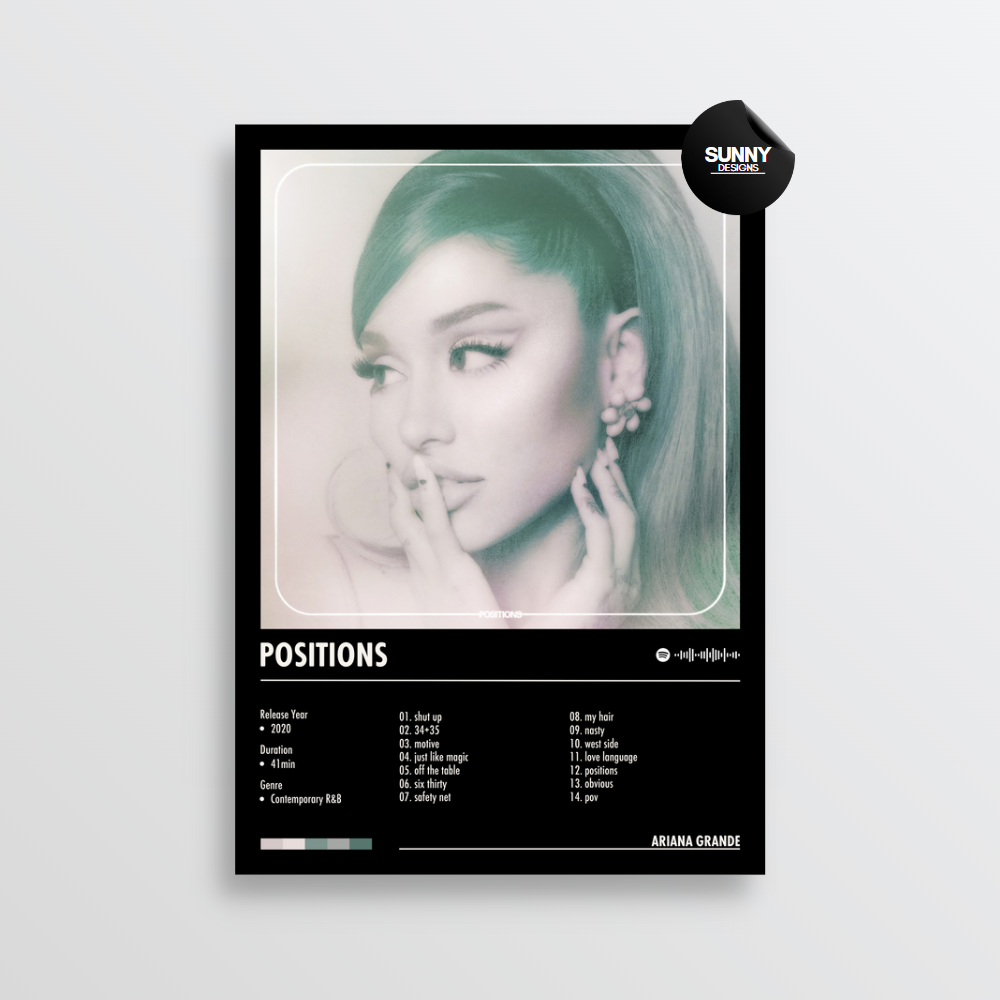 Ariana Grande Positions merch custom album cover poster music poster personalized gifts poster mockup poster template Sunny Designs Poster 