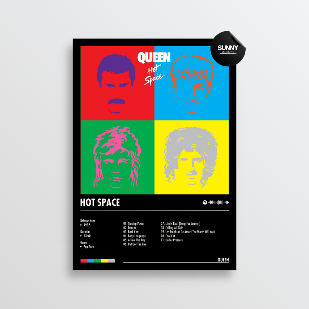 Queen Hot Space merch custom album cover poster music poster personalized gifts poster mockup poster template album posters for wall Sunny Designs Poster 