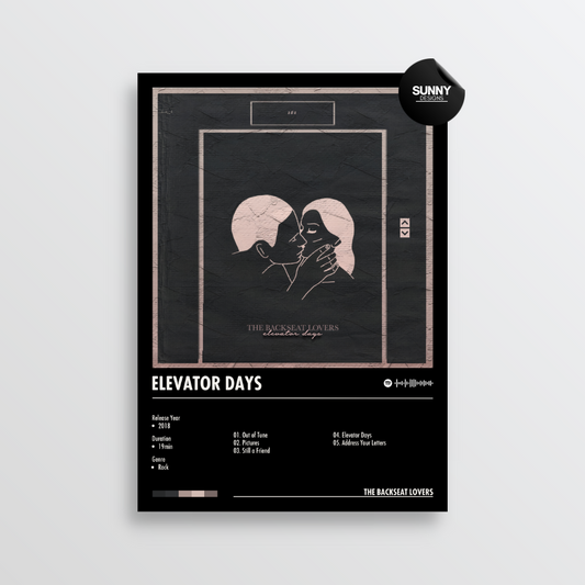 The Backseat Lovers Elevator Days merch custom album cover poster music poster personalized gifts poster mockup poster template album posters for wall Sunny Designs Poster 