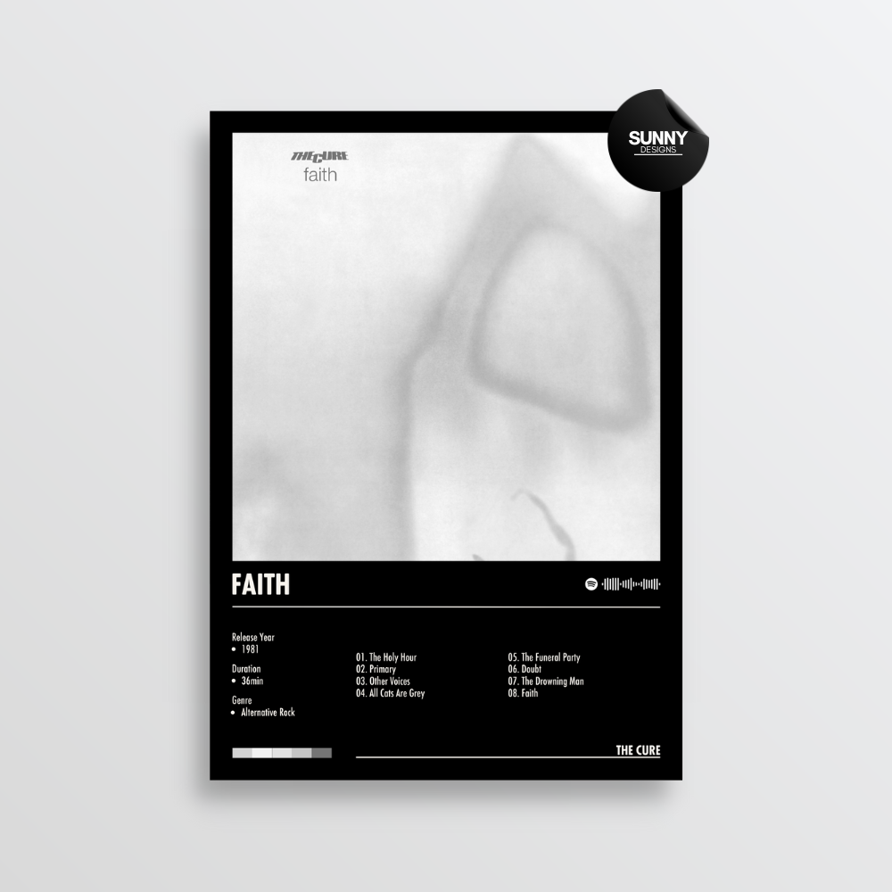 The Cure Faith merch custom album cover poster music poster personalized gifts poster mockup poster template album posters for wall Sunny Designs Poster
