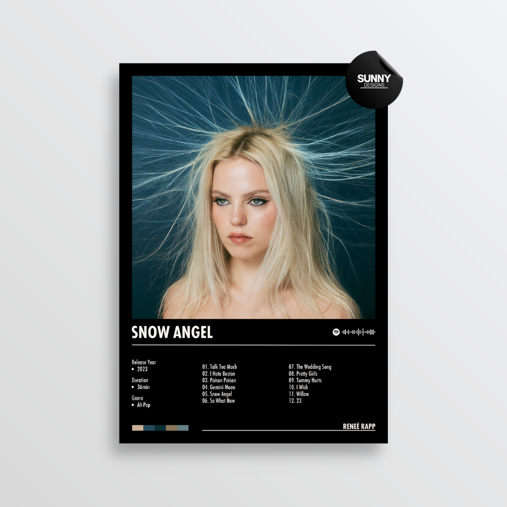 Renee Rapp Snow Angel merch custom album cover poster music poster personalized gifts poster mockup poster template album posters for wall Sunny Designs Poster 