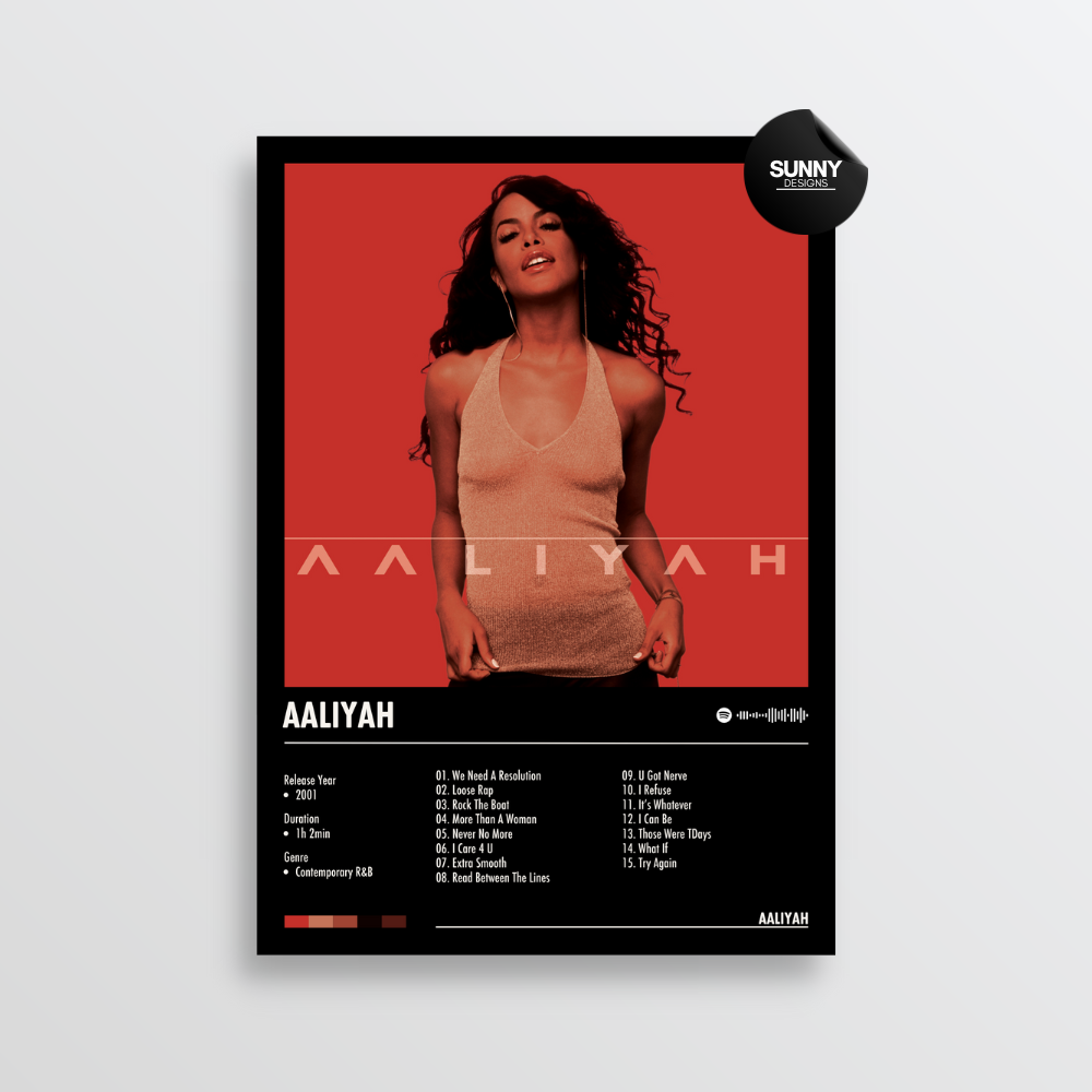 Aaliyah Aaliyah merch custom album cover poster music poster personalized gifts poster mockup poster template album posters for wall Sunny Designs Poster 