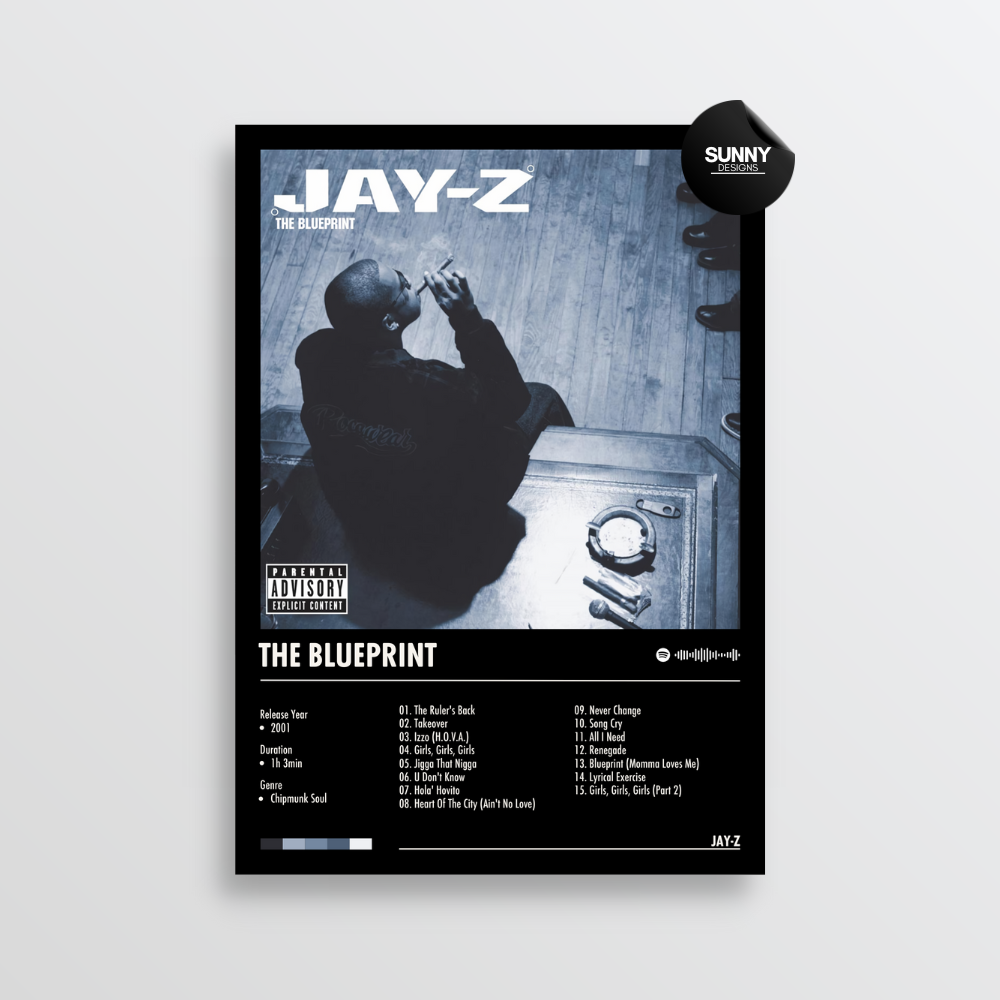 JAY Z The Blueprint merch custom album cover poster music poster personalized gifts poster mockup poster template album posters for wall Sunny Designs Poster 