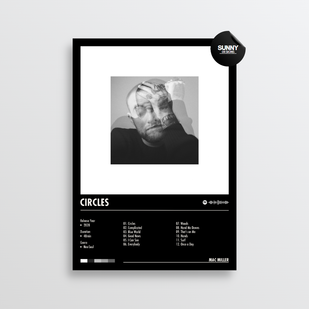 Mac Miller Circles merch custom album cover poster music poster personalized gifts poster mockup poster template Sunny Designs Poster