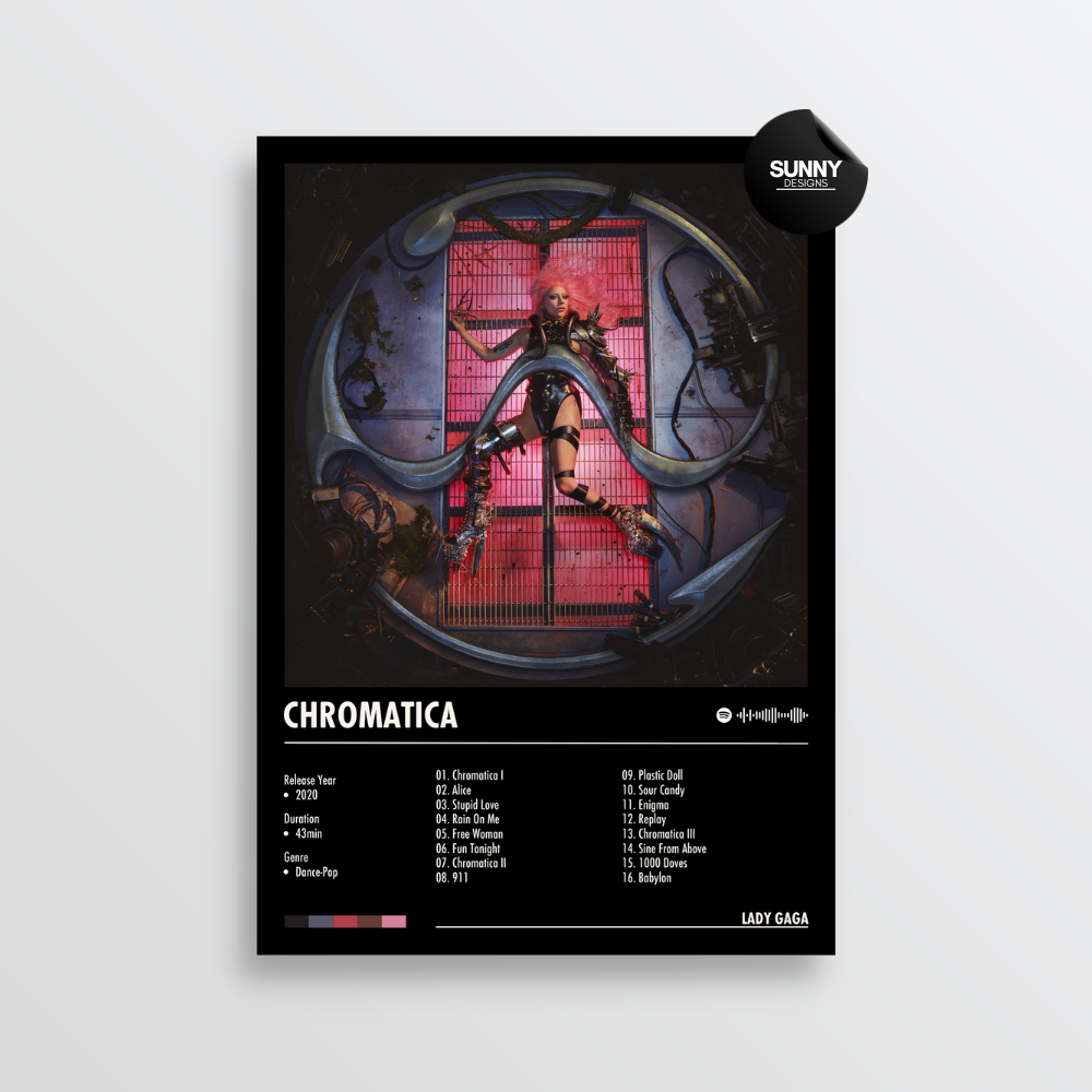 Lady Gaga Chromatica merch custom album cover poster music poster personalized gifts poster mockup poster template album posters for wall Sunny Designs Poster 