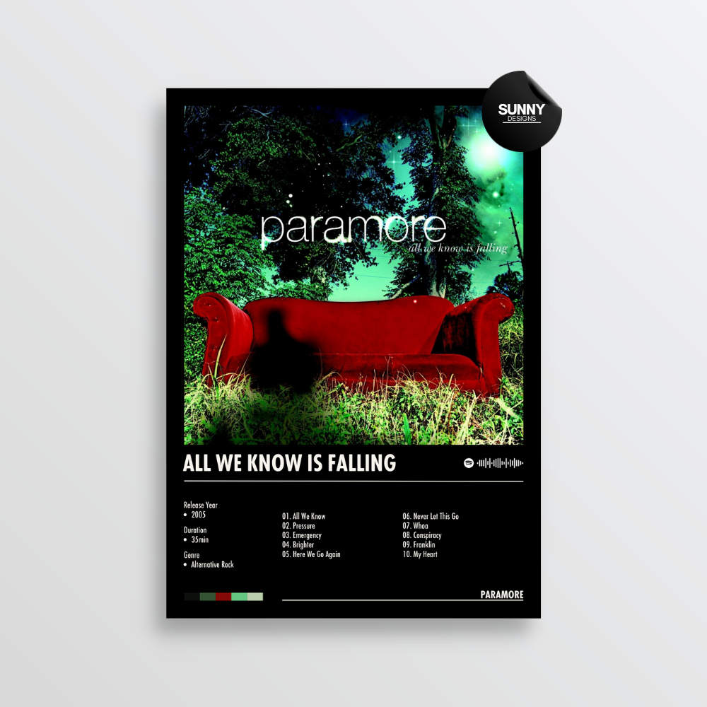 Paramore All We Know Is Falling merch custom album cover poster music poster personalized gifts poster mockup poster template album posters for wall Sunny Designs Poster