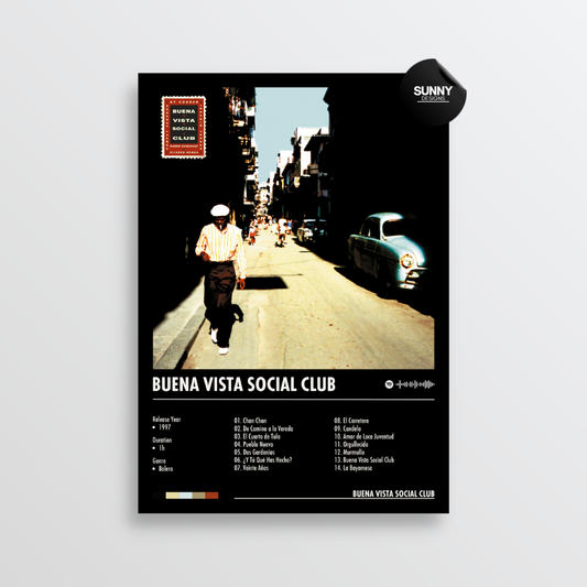 Buena Vista Social Club Buena Vista Social Club tracklist merch custom album cover poster music poster personalized gifts poster mockup poster template album posters for wall Sunny Designs Poster 