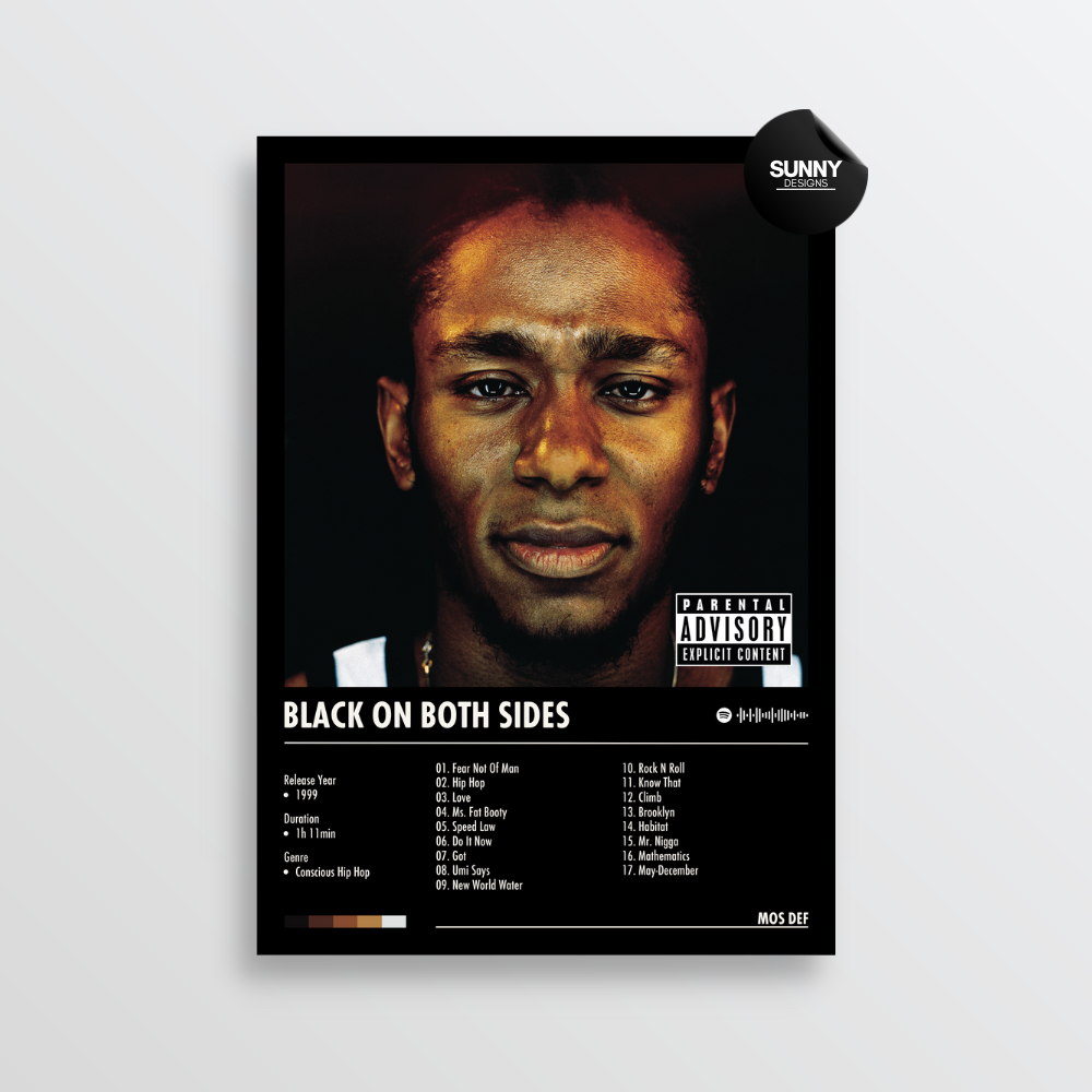 Mos Def Black On Both Sides merch custom album cover poster music poster personalized gifts poster mockup poster template album posters for wall Sunny Designs Poster 