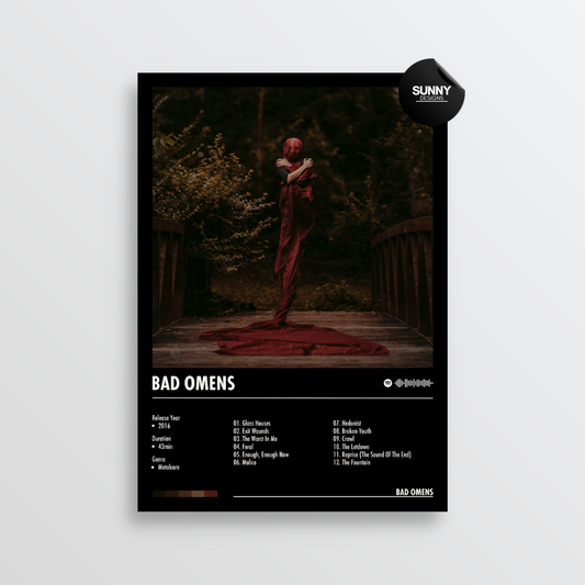 Bad Omens Bad Omens merch custom album cover poster music poster personalized gifts poster mockup poster template album posters for wall tracklist Sunny Designs Poster
