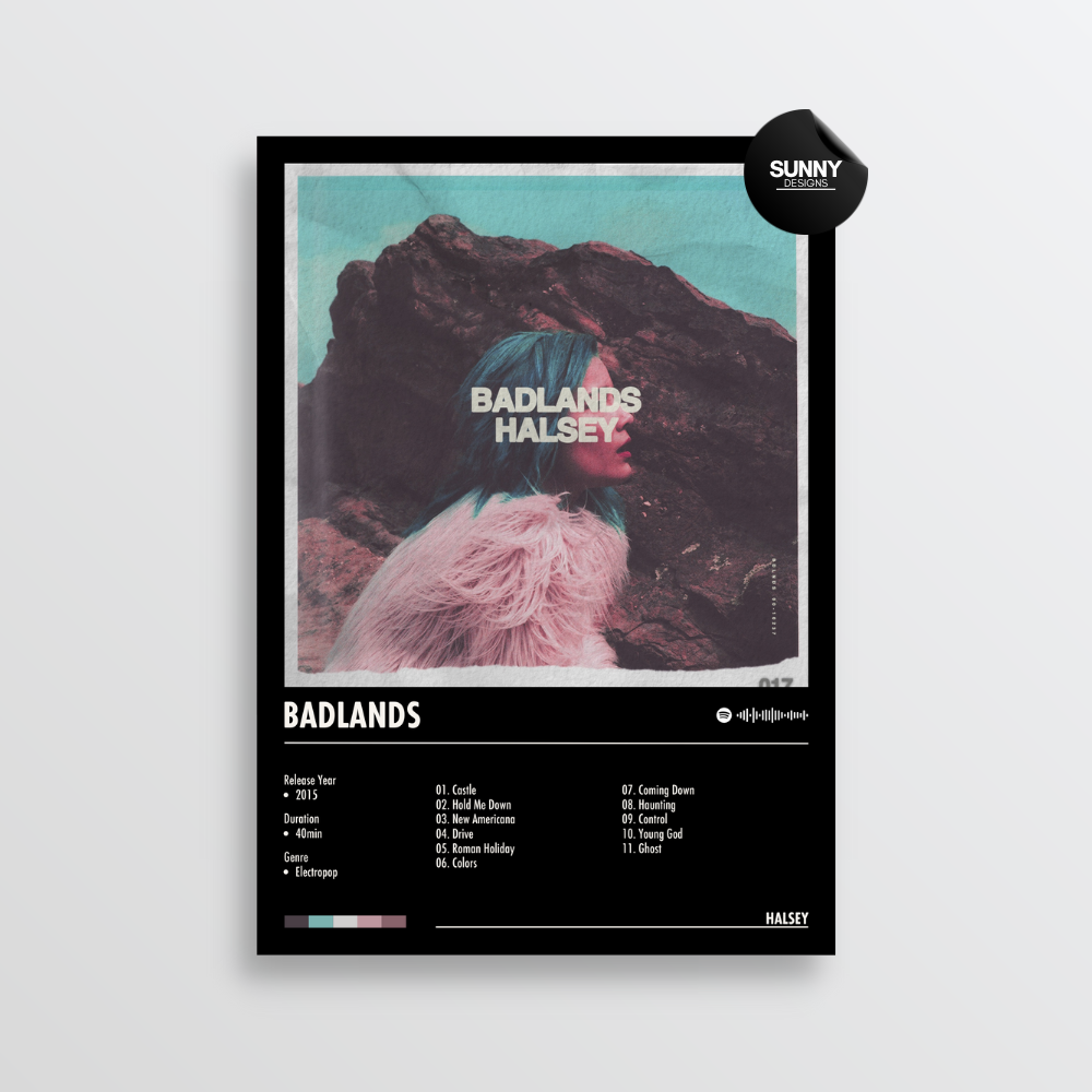 Halsey BADLANDS merch custom album cover poster music poster personalized gifts poster mockup poster template album posters for wall Sunny Designs Poster 