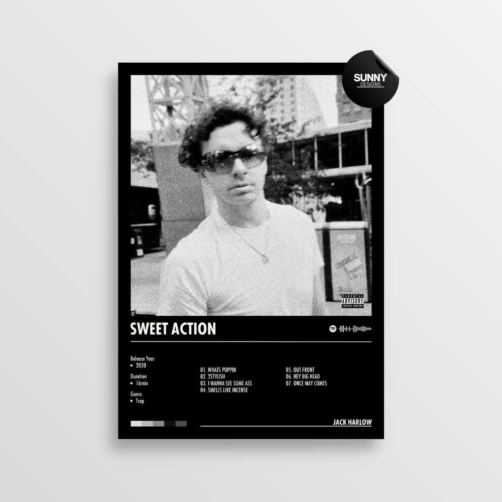 Jack Harlow Sweet Action merch custom album cover poster music poster personalized gifts poster mockup poster template album posters for wall Sunny Designs Poster 