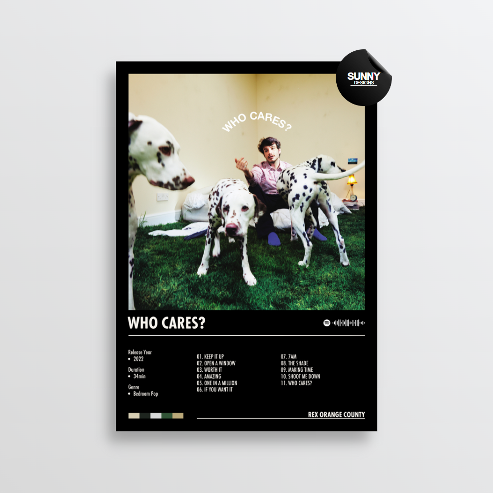 Rex Orange County WHO CARES? merch custom album cover poster music poster personalized gifts poster mockup poster template Sunny Designs Poster 