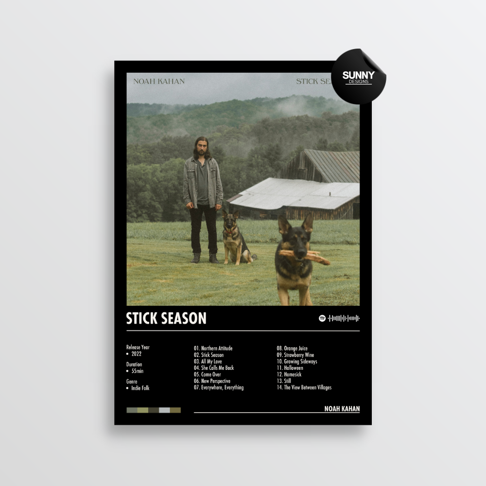 Noah Kahan Stick Season merch custom album cover poster music poster personalized gifts poster mockup poster template album posters for wall Sunny Designs Poster 