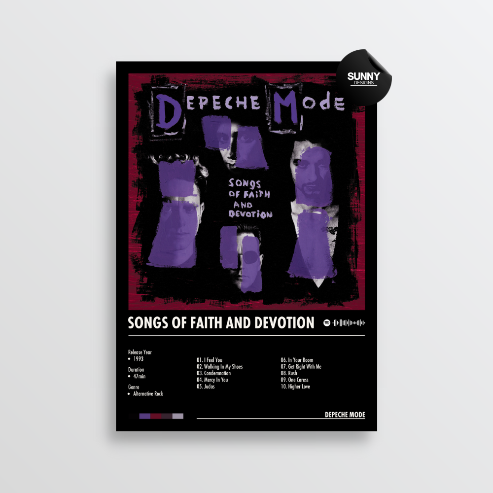 Depeche Mode Songs of Faith and Devotion merch custom album cover poster music poster personalized gifts poster mockup poster template album posters for wall tracklist Sunny Designs Poster
