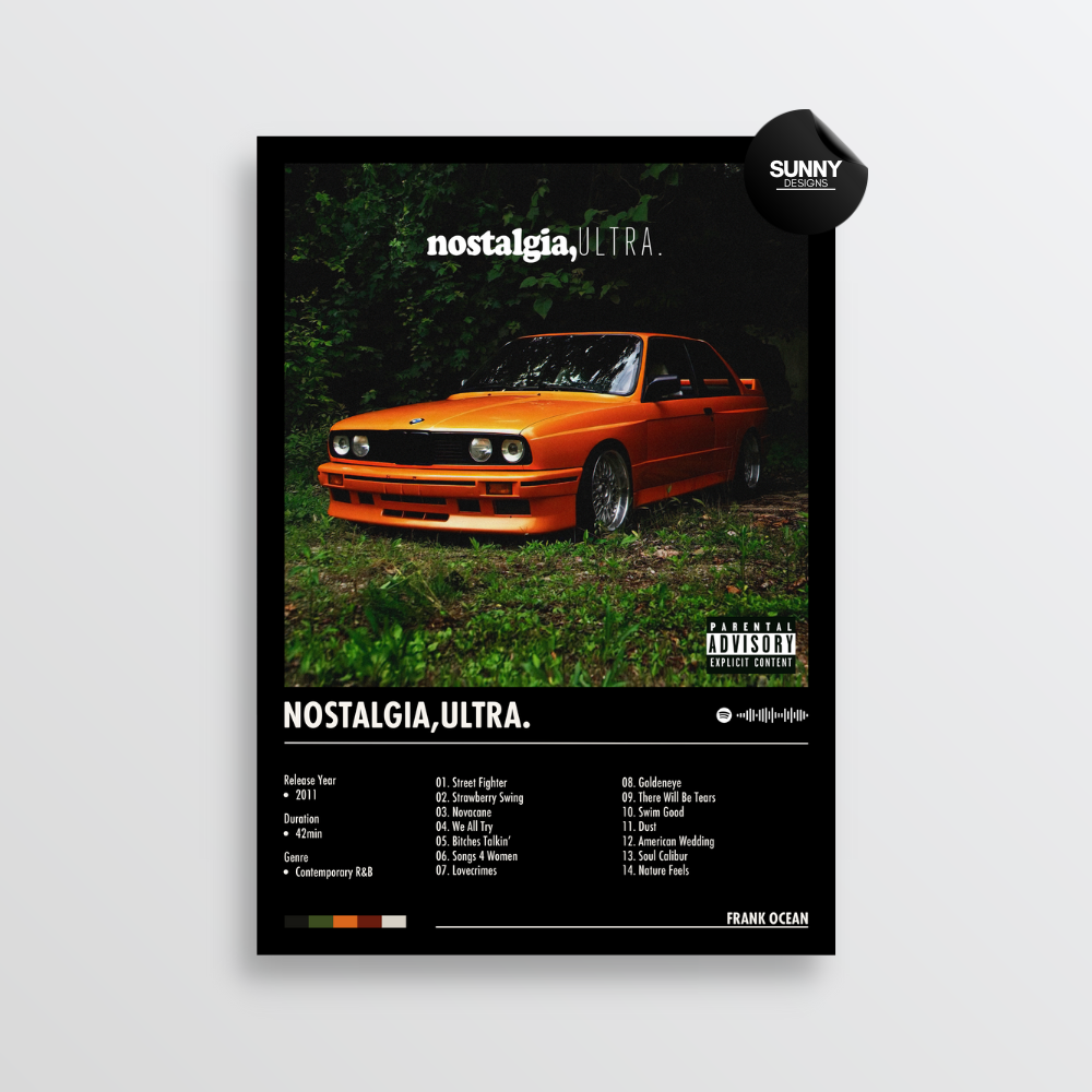 Frank Ocean nostalgia ULTRA merch custom album cover poster music poster personalized gifts poster mockup poster template album posters for wall Sunny Designs Poster