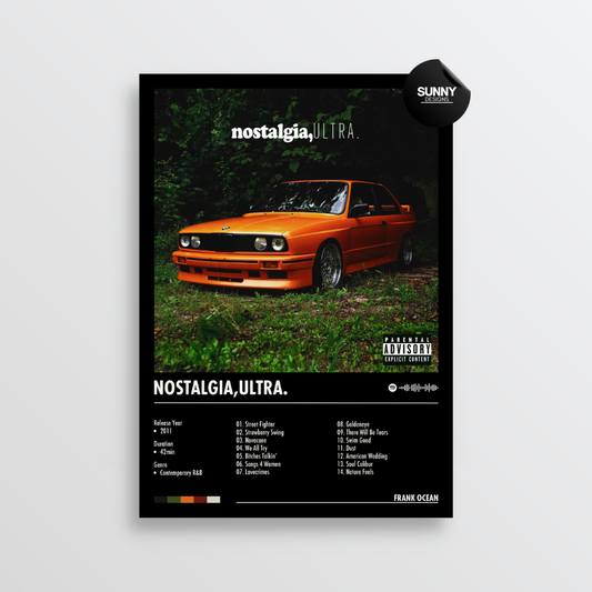 Frank Ocean nostalgia ULTRA merch custom album cover poster music poster personalized gifts poster mockup poster template album posters for wall Sunny Designs Poster