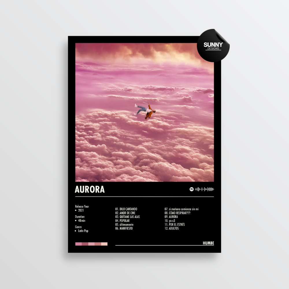 HUMBE AURORA merch custom album cover poster music poster personalized gifts poster mockup poster template album posters for wall Sunny Designs Poster
