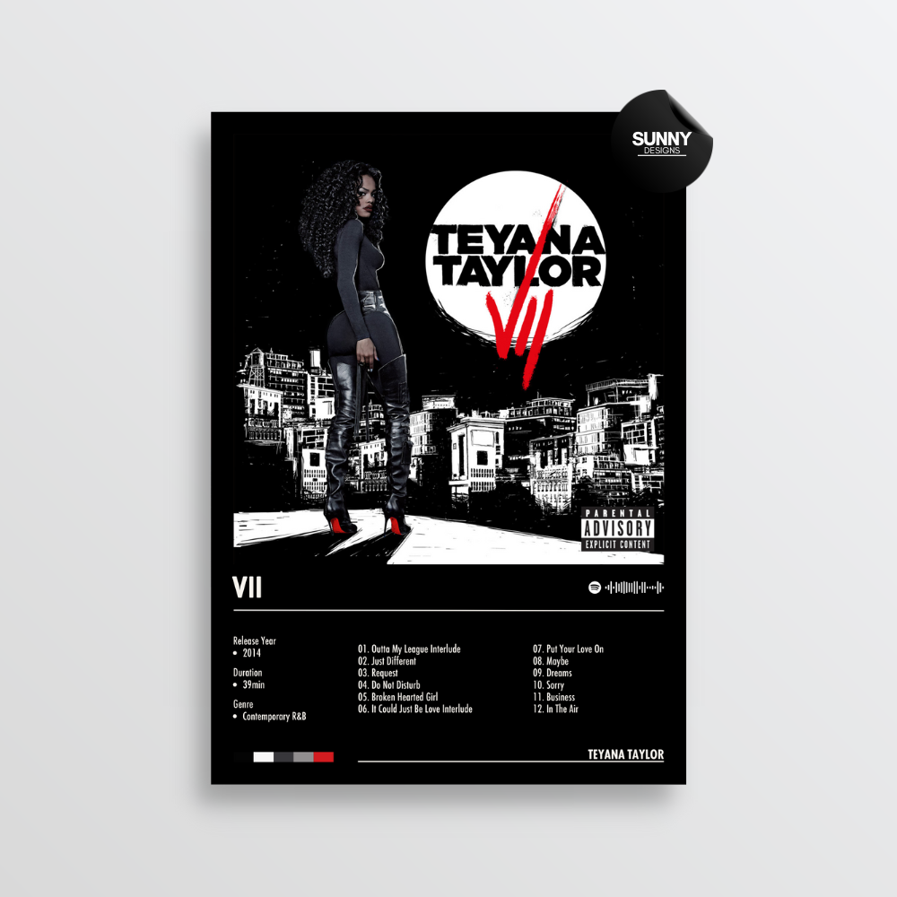 Teyana Taylor VII merch custom album cover poster music poster personalized gifts poster mockup poster template album posters for wall Sunny Designs Poster 