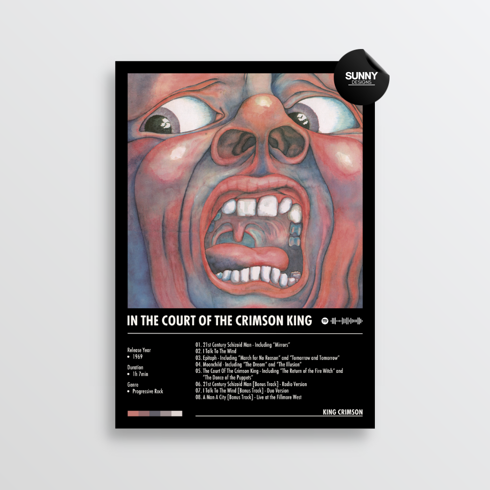 King Crimson In The Court Of The Crimson King merch custom album cover poster music poster personalized gifts poster mockup poster template album posters for wall Sunny Designs Poster 