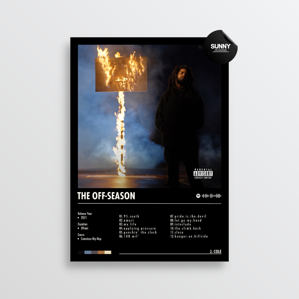 J. Cole The Off-Season merch custom album cover poster music poster personalized gifts poster mockup poster template album posters for wall Sunny Designs Poster 