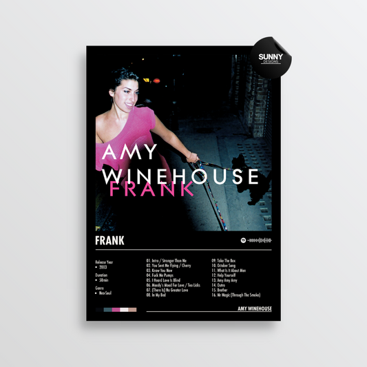 Amy Winehouse Frank merch custom album cover poster music poster personalized gifts poster mockup poster template album posters for wall Sunny Designs Poster