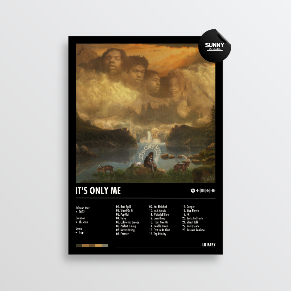 Lil Baby It's Only Me merch custom album cover poster music poster personalized gifts poster mockup poster template Sunny Designs Poster 