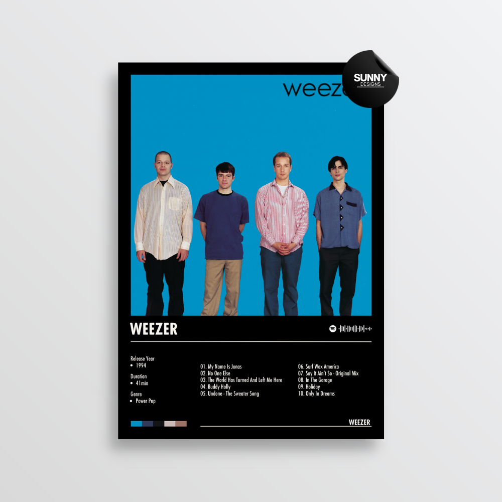 Weezer Weezer merch custom album cover poster music poster personalized gifts poster mockup poster template album posters for wall Sunny Designs Poster
