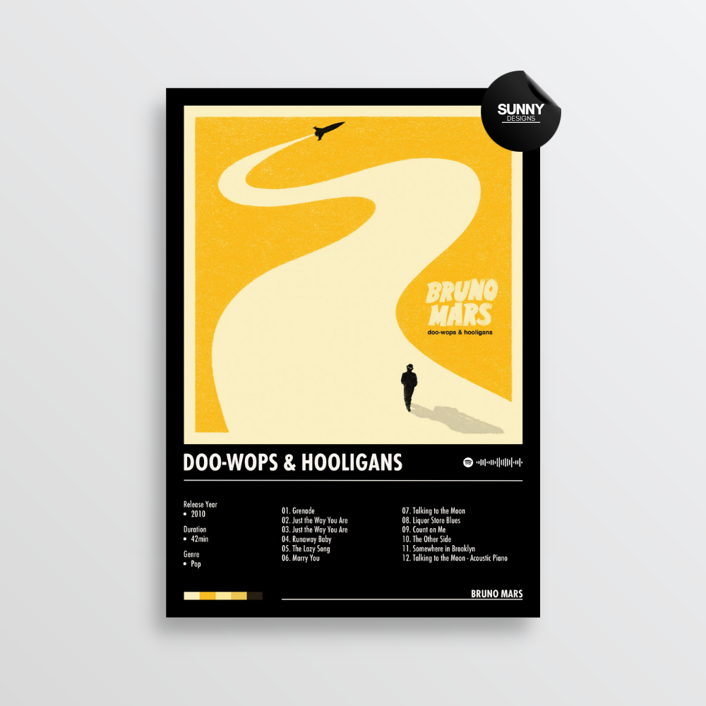 Bruno Mars Doo-Wops & Hooligans merch custom album cover poster music poster personalized gifts poster mockup poster template album posters for wall Sunny Designs Poster 