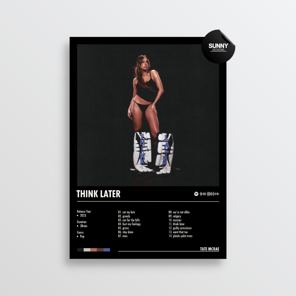 Tate McRae THINK LATER merch custom album cover poster music poster personalized gifts poster mockup poster template album posters for wall Sunny Designs Poster 