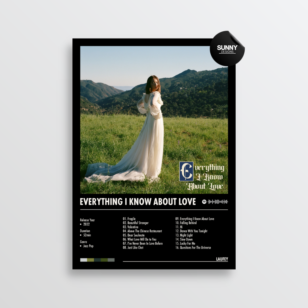 Laufey Everything I Know About Love merch custom album cover poster music poster personalized gifts poster mockup poster template album posters for wall Sunny Designs Poster 