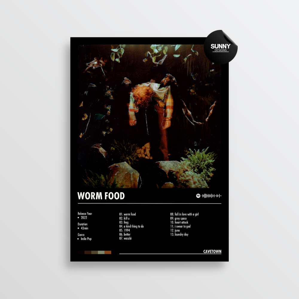 Cavetown worm food merch custom album cover poster music poster personalized gifts poster mockup poster template album posters for wall Sunny Designs Poster
