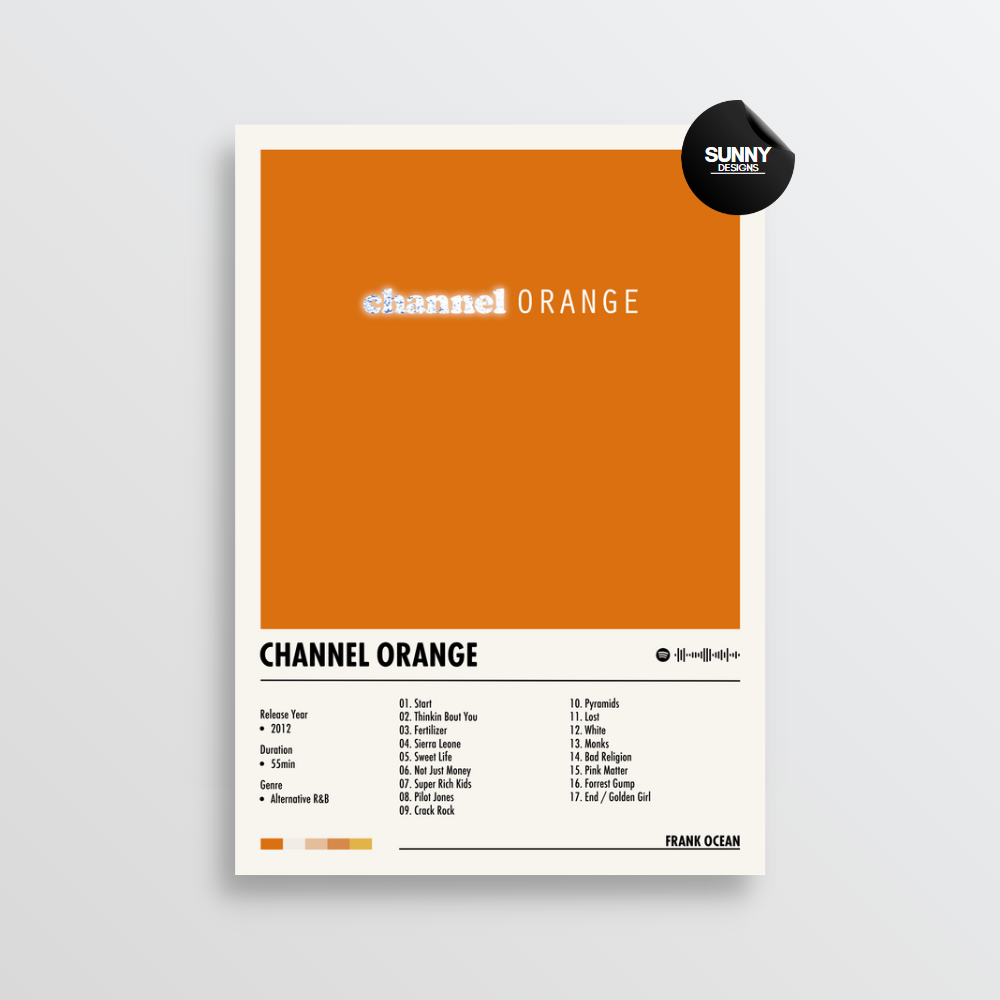 Frank Ocean - channel ORANGE | Album Cover Poster