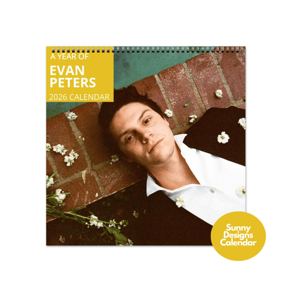 Evan Peters 2026 Wall Calendar - Sunny Designs Posters Celebrity Wall Art - Unique Gift - Celebrity Calendar Planner Desk