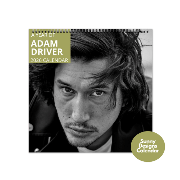 Adam Driver 2026 Wall Calendar - Sunny Designs Posters Celebrity Wall Art - Unique Gift - Celebrity Calendar Planner Desk 