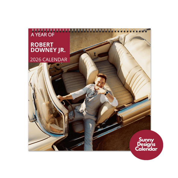Robert Downey jr. 2026 Wall Calendar - Sunny Designs Posters Celebrity Wall Art - Unique Gift - Celebrity Calendar Planner Desk