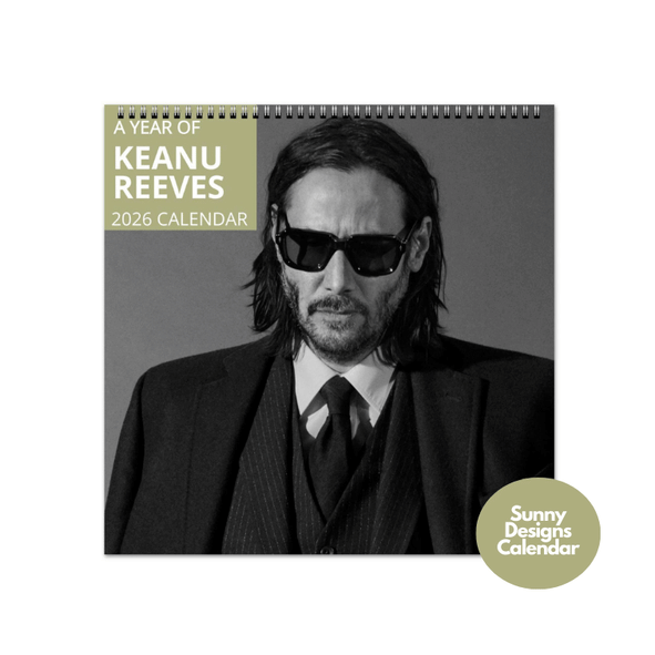Keanu Reeves 2026 Wall Calendar - Sunny Designs Posters Celebrity Wall Art - Unique Gift - Celebrity Calendar Planner Desk 
