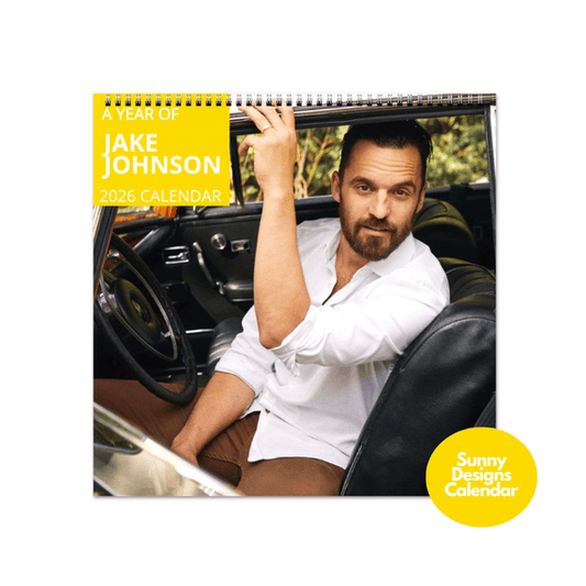Jake Johnson 2026 Wall Calendar - Sunny Designs Posters Celebrity Wall Art - Unique Gift - Celebrity Calendar Planner Desk