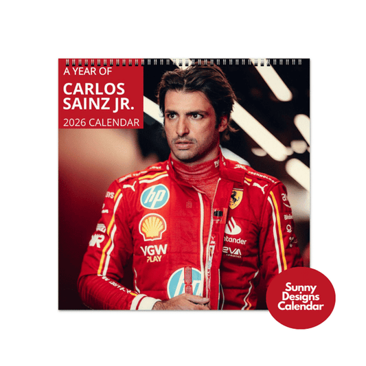 Carlos Sainz jr. 2026 Wall Calendar - Sunny Designs Posters Celebrity Wall Art - Unique Gift - Celebrity Calendar Planner Desk