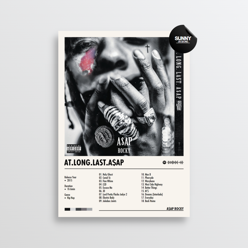 ASAP Rocky AT.LONG.LAST.A$AP merch custom album cover poster music poster personalized gifts poster mockup poster template Sunny Designs Poster 