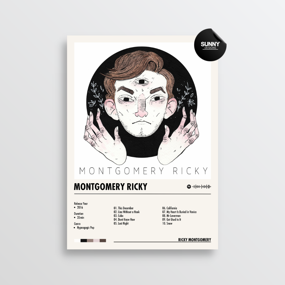 Ricky Montgomery Montgomery Ricky merch custom album cover poster music poster personalized gifts poster mockup poster template album posters for wall Sunny Designs Poster
