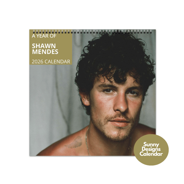 Shawn Mendes 2026 Wall Calendar - Sunny Designs Posters Celebrity Wall Art - Unique Gift - Celebrity Calendar Planner Desk