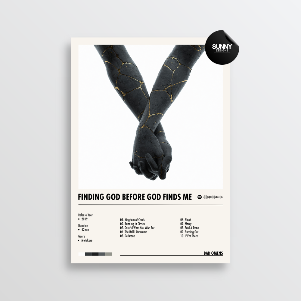 Bad Omens Finding God Before God Finds Me merch custom album cover poster music poster personalized gifts poster mockup poster template album posters for wall tracklist Sunny Designs Poster
