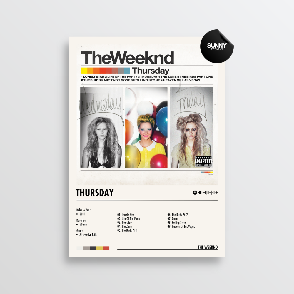 The Weeknd Thursday merch custom album cover poster music poster personalized gifts poster mockup poster template Sunny Designs Poster