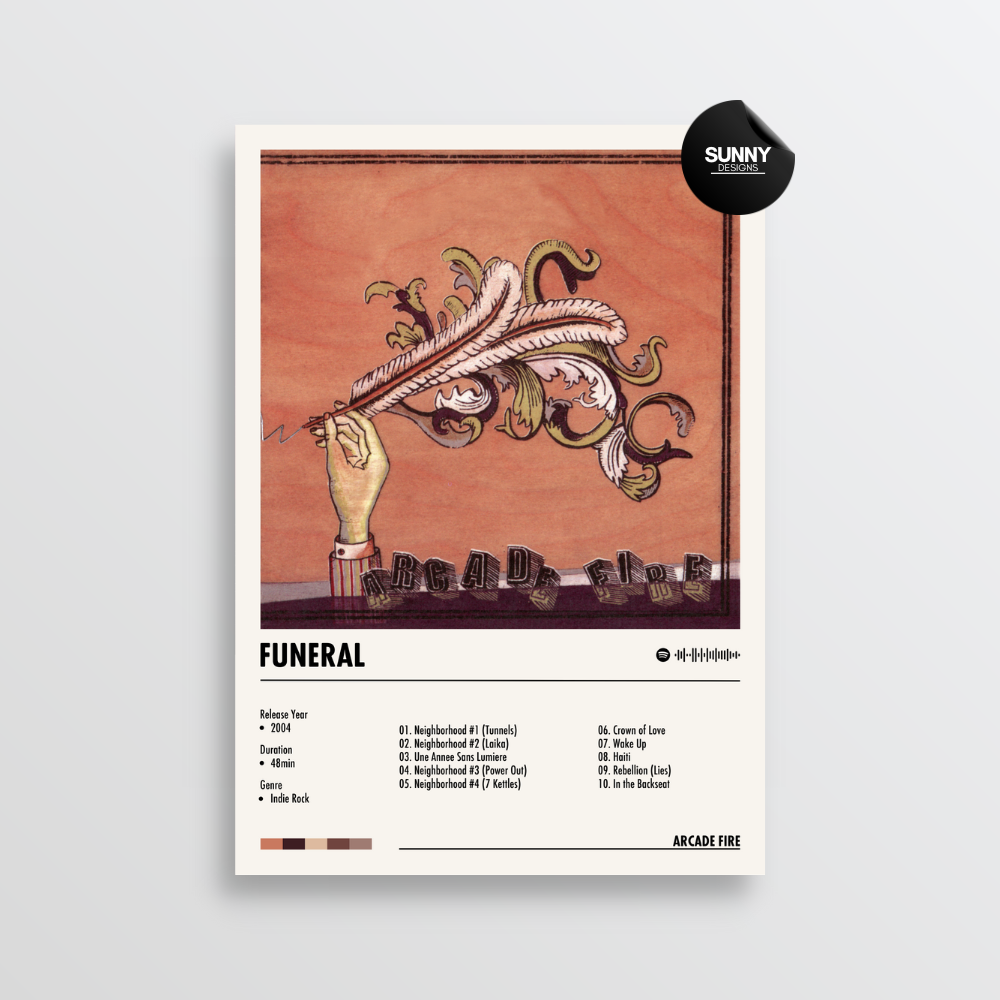 Arcade Fire Funeral merch custom album cover poster music poster personalized gifts poster mockup poster template album posters for wall Sunny Designs Poster 