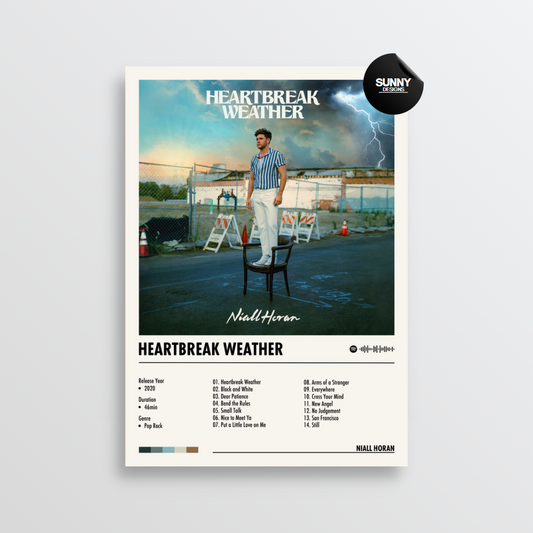 Niall Horan Heartbreak Weather merch custom album cover poster music poster personalized gifts poster mockup poster template Sunny Designs Poster 